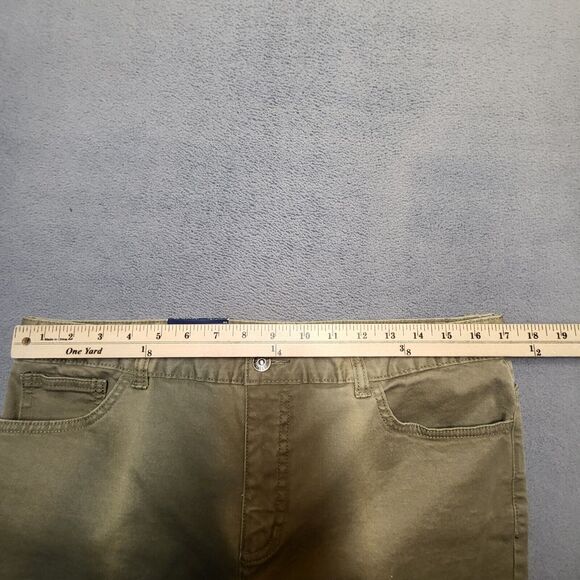 NWT Chaps Denim Pants Womans 12 Green Straight Leg Stretch Distressed - Picture 7 of 10